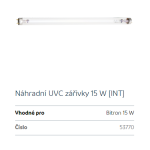 Oase Bitron TL-D 15W (náhradní zářivka)