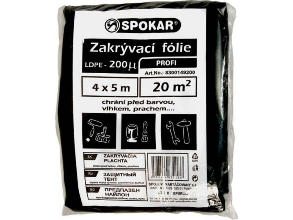 Fólie zakrývací 4x5 LDPE 200my