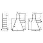 EEP schůdky pro nezapuštěné bazény, 3+3 stupeň, AISI 304