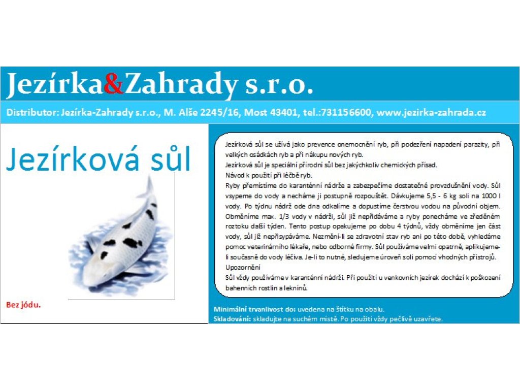 Jezírková sůl bez jódu (1kg)