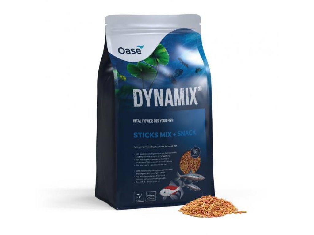 Oase DYNAMIX Sticks Mix+Snack krmivo na tvorbu šupin a vitalitu (20 l - 3/6mm)