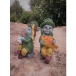 Vodník s kapříkem sedící malý (polyresin)