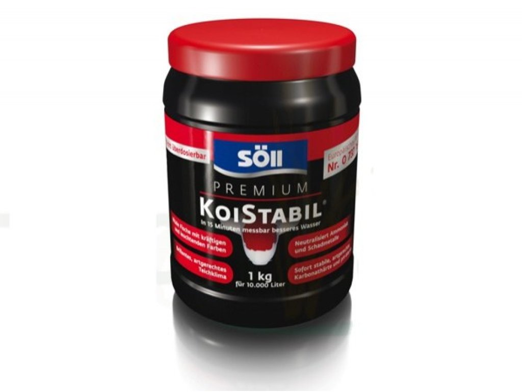 Söll KoiStabil - do 15 minut srovnání hodnot ve vodě (1kg na 10m3)