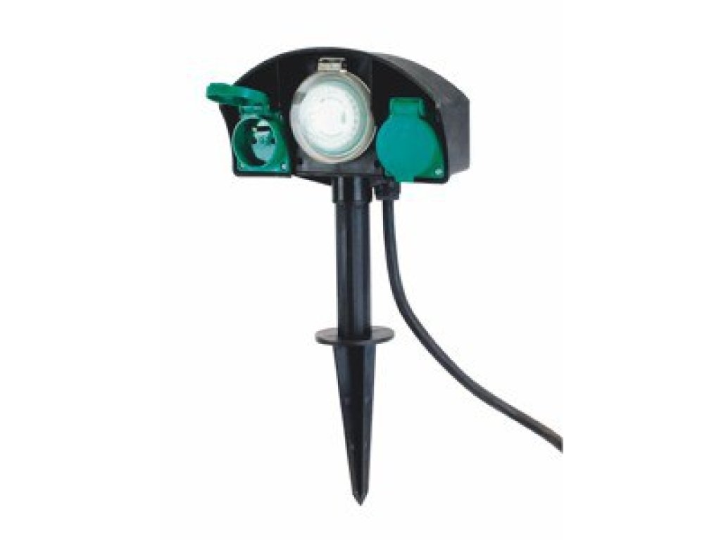 Zahradní sloupek (dvojnásobná zásuvka + časovač)