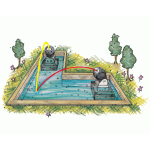 Vodní hry s osvětlením