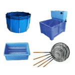 Nádoby, kádě, podběráky pro ryby