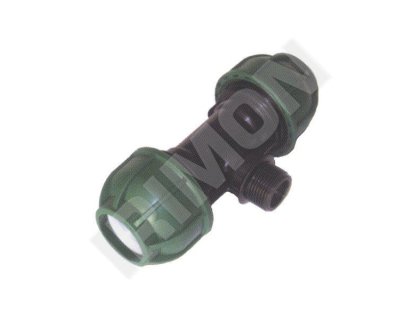 T-kus s vnějším závitem na odbočce 32x1''x32mm