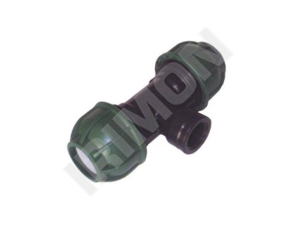 T-kus s vnitřním závitem na odbočce 32x3/4''x32mm