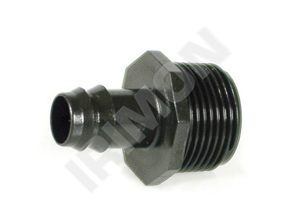 Závitový přechod nástrčný 16 mm x 1/2" vnější závit, ABS