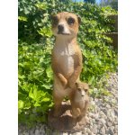 Surikata stojící s mládětem velká (polyston)