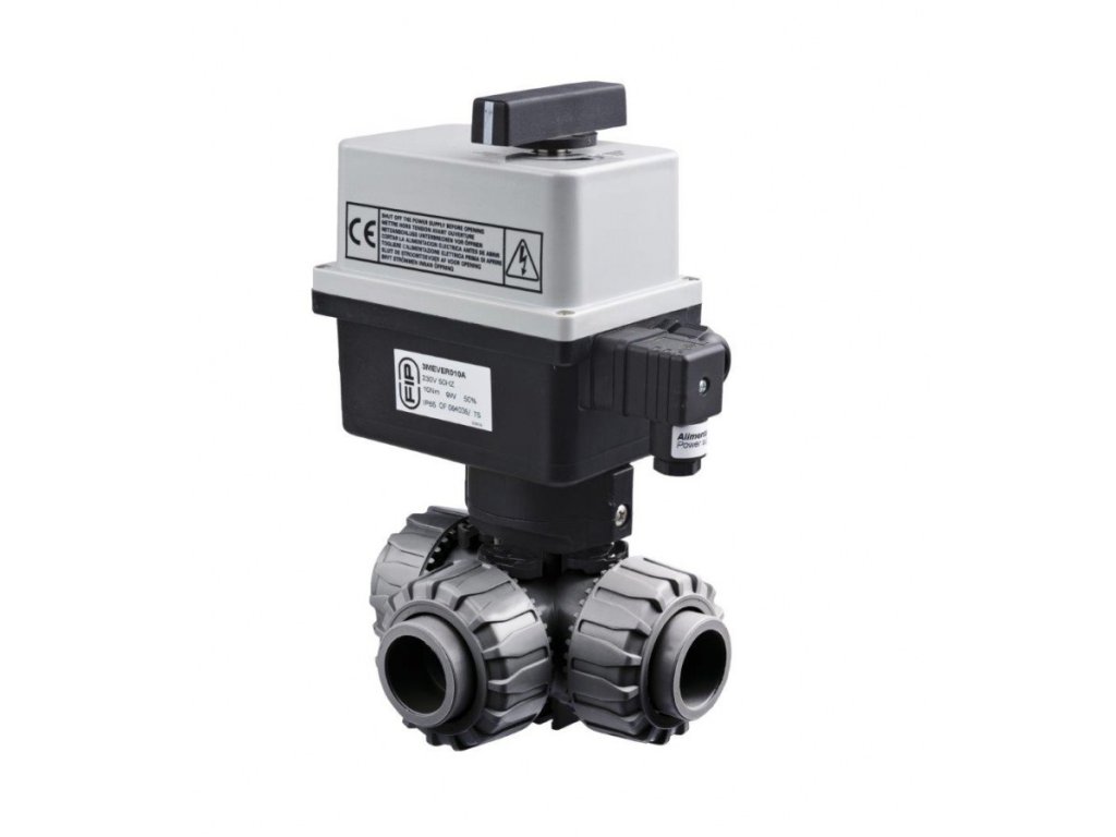PVC kulový el. třícestný ventil 63mm CH-L (nové FIP-L)