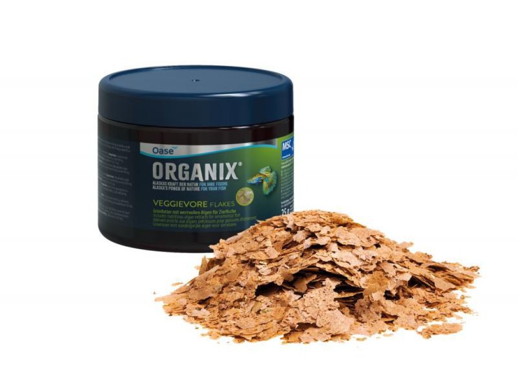 Oase ORGANIX Veggievore Flakes akvarijní krmivo pro býložravé ryby 150ml