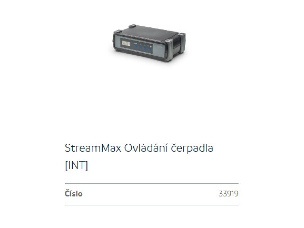 Oase StreamMax ovládání čerpadla