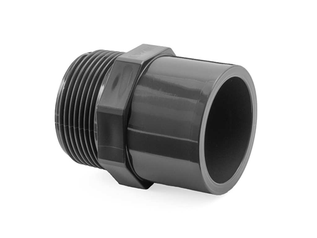 PVC přechodový nipl 75-63mm x 2" ext.