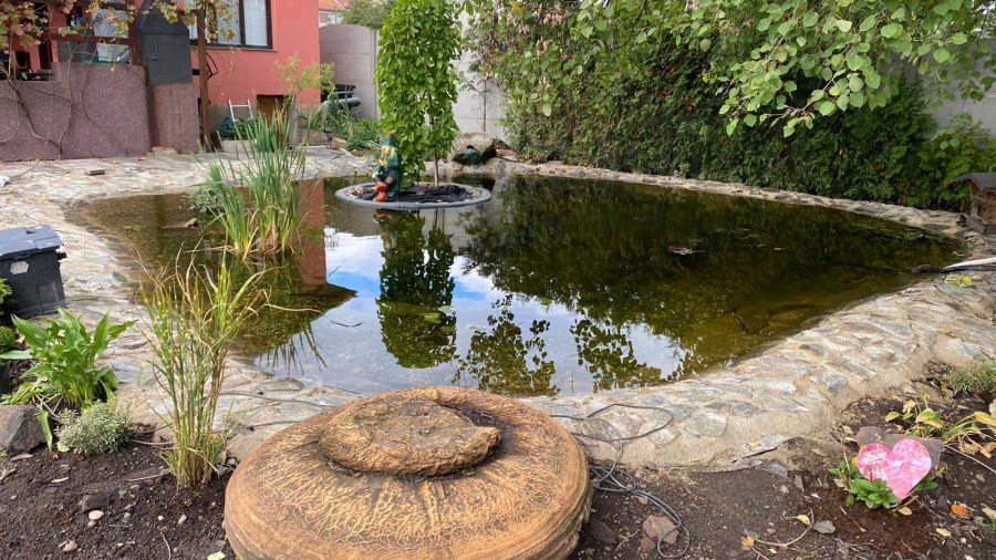 Fóliování okrasného jezírka v Duchcově