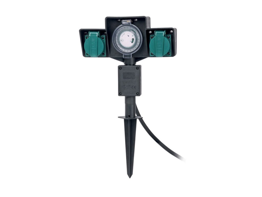 Zahradní sloupek (dvojnásobná zásuvka + časovač)