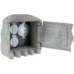 Zahradní sloupek v imitaci kamene (dvojnásobná zásuvka + časovač)