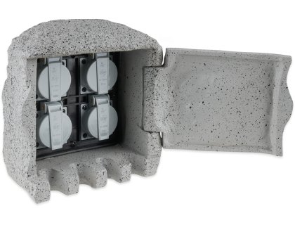 Zahradní sloupek v imitaci kamene (čtyřnásobná zásuvka)