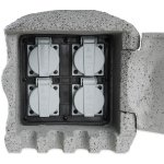 Zahradní sloupek v imitaci kamene (čtyřnásobná zásuvka)