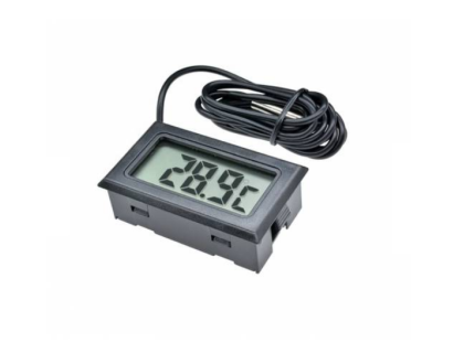 Digitální teploměr s externím čidlem (černý)
