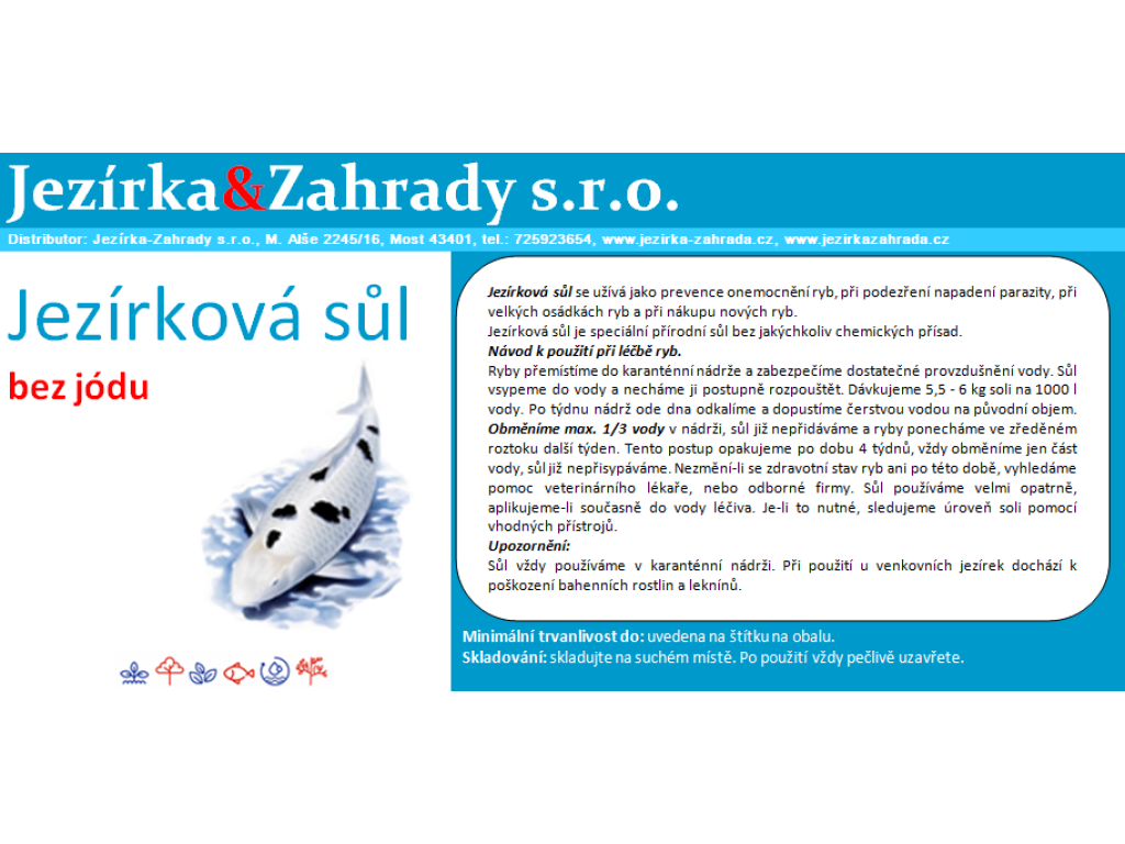 Jezírková sůl bez jódu (5kg)